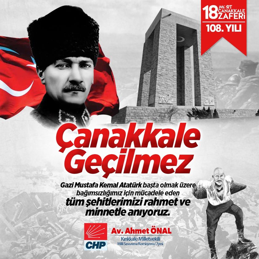 18 Mart Şehitleri Anma Günü ve Çanakkale Zaferi’nin 108. Yıl Dönümü 18 Mart Şehitleri Anma Günü ve Çanakkale Zaferi'nin 108. Yıl Dönümü